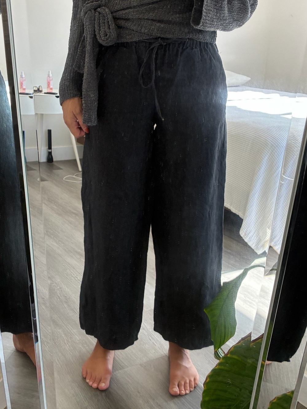 Massimo Dutti Wide Leg Drawstring Pants Size 36